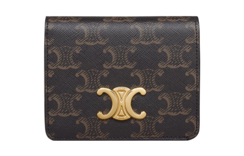 

Кошелёк Triomphe из коровьей кожи с тканью обычный женский Tawny CELINE, Box(Set+Box)