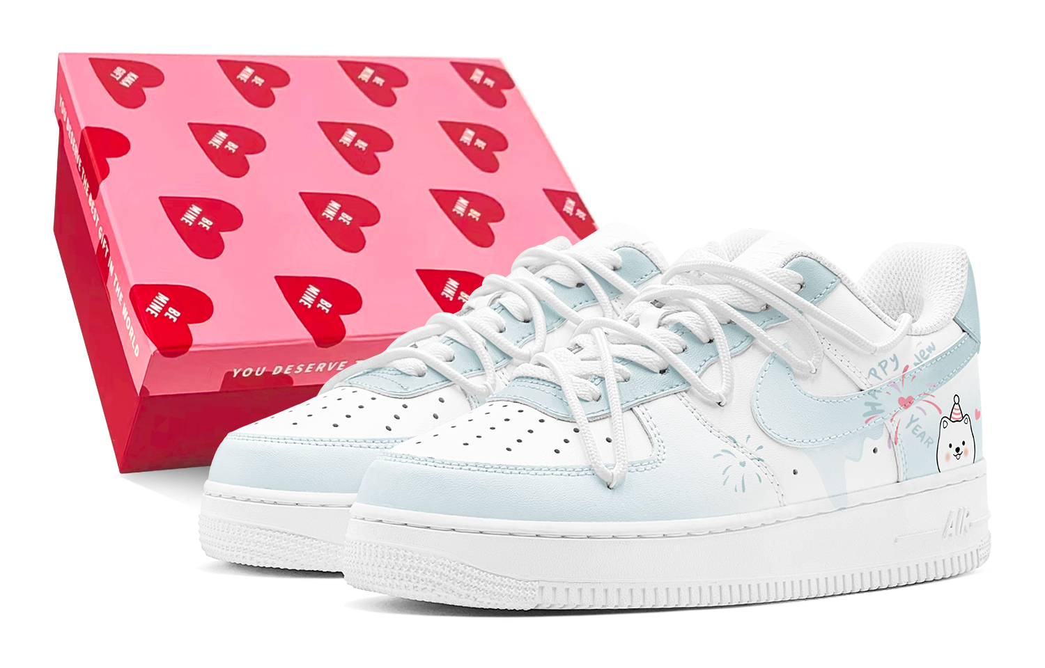 

Nike Кроссовки Air Force 1 с низким верхом, противоскользящие, износостойкие, мужские, для скейтбординга, синие, белые