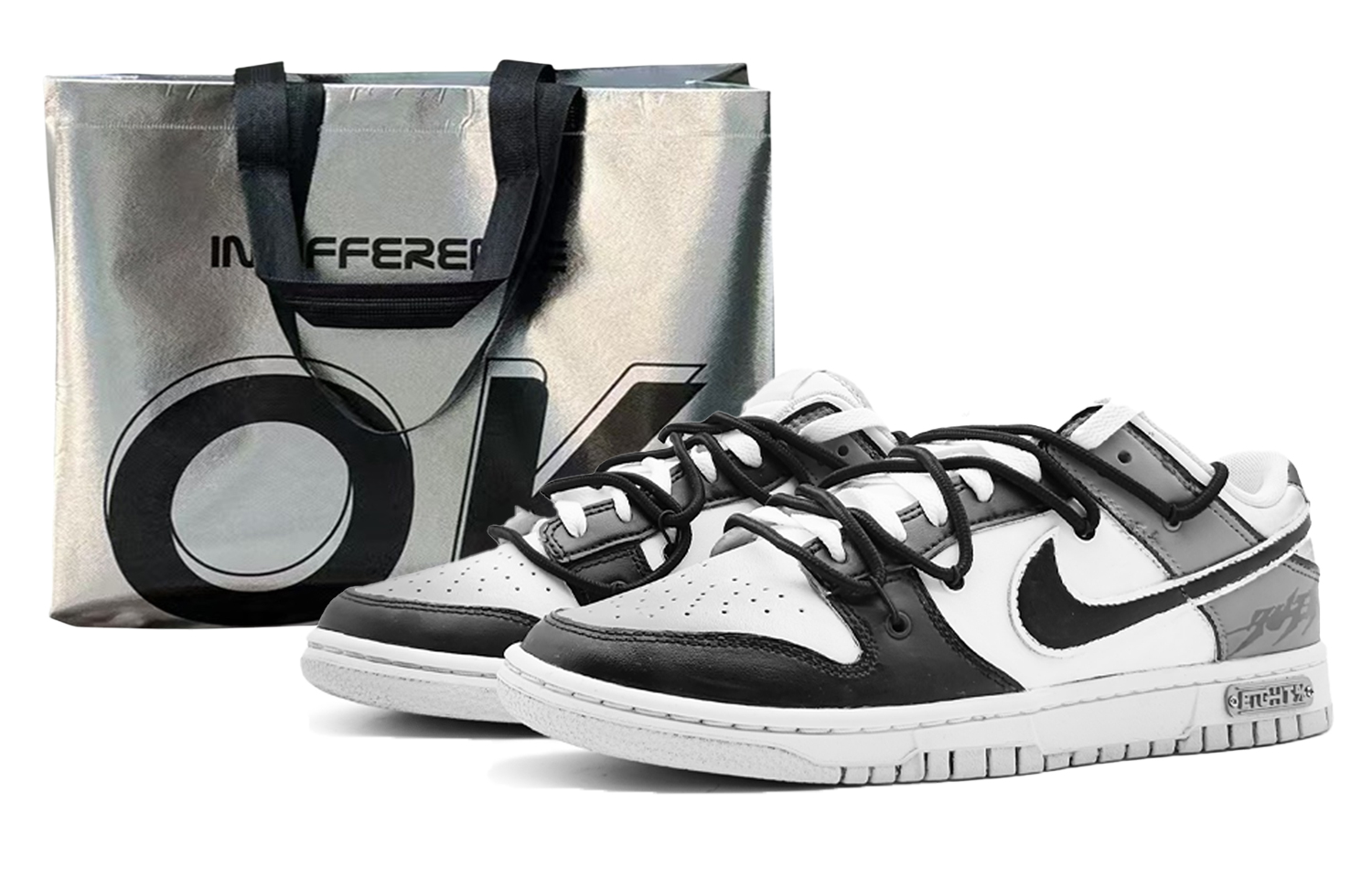 

Nike Низкие кроссовки для скейтбординга Dunk "Pure Platinum", мужские, черно-белые