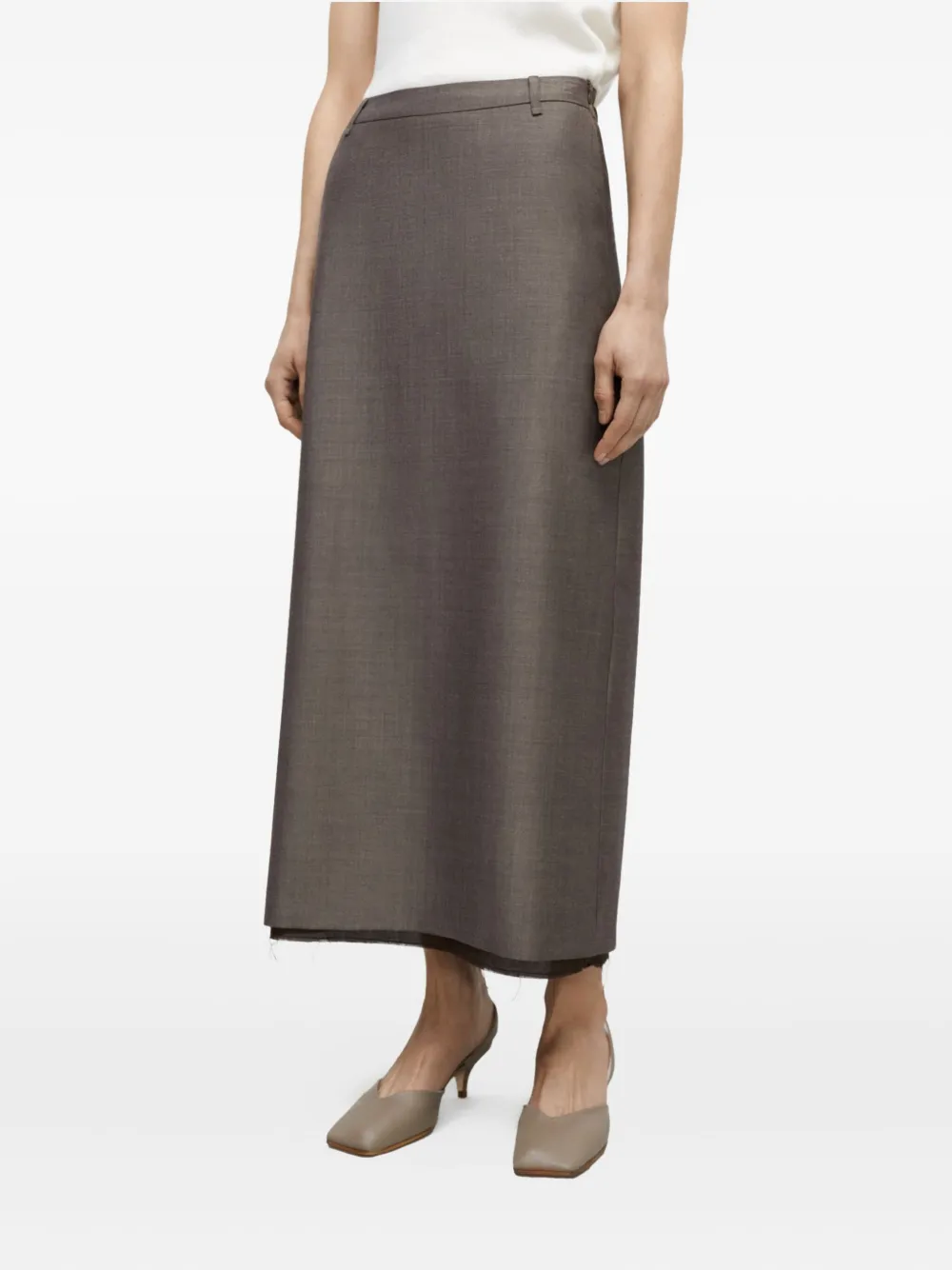 

Макси-юбка с необработанным краем Cordera, коричневый