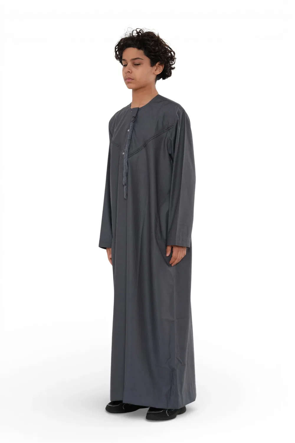 Arabic Thobes Детский серый марокканский халат Джубба для мальчиков для мальчиков Джеллаба Рамадан Ид Тобе - K-HM11 — фото 2