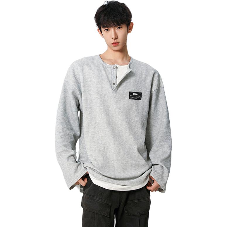 

Свитшот Unisex Crew Neck Moderate Mock Two Piece ZIAREL, серый