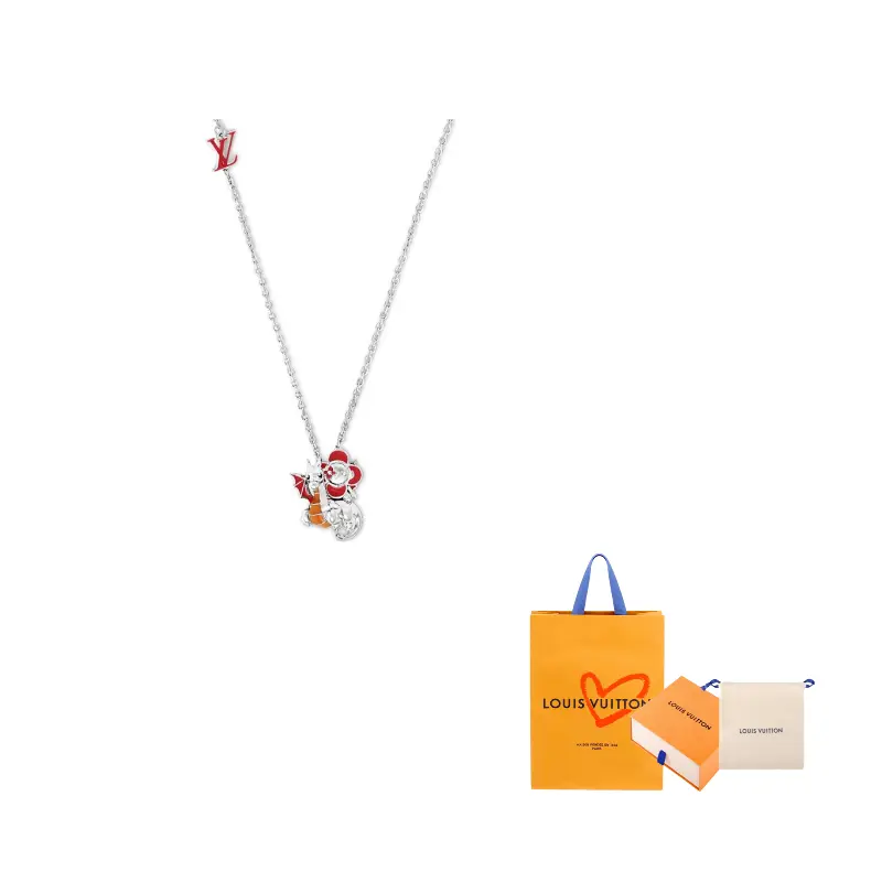 

Louis Vuitton Серебряные, металлические, эмалированные ожерелья для мужчин, серебряные