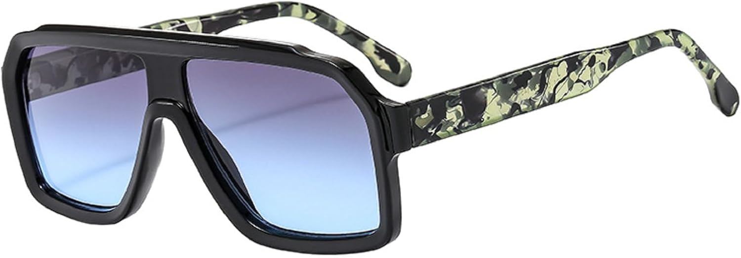 

Melrose Fashion — большие солнцезащитные очки для женщин и мужчин, роскошные очки-маски в крупной оправе, панк-очки, защита от УФ-излучения UV400, модель 6121, Black Blue