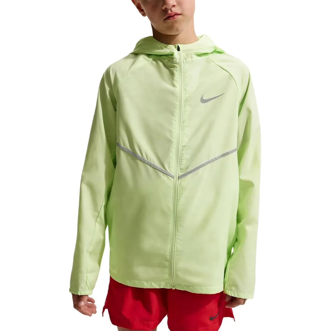 Детская куртка с капюшоном Nike, 360 Light Orange Green/Reflective Silver