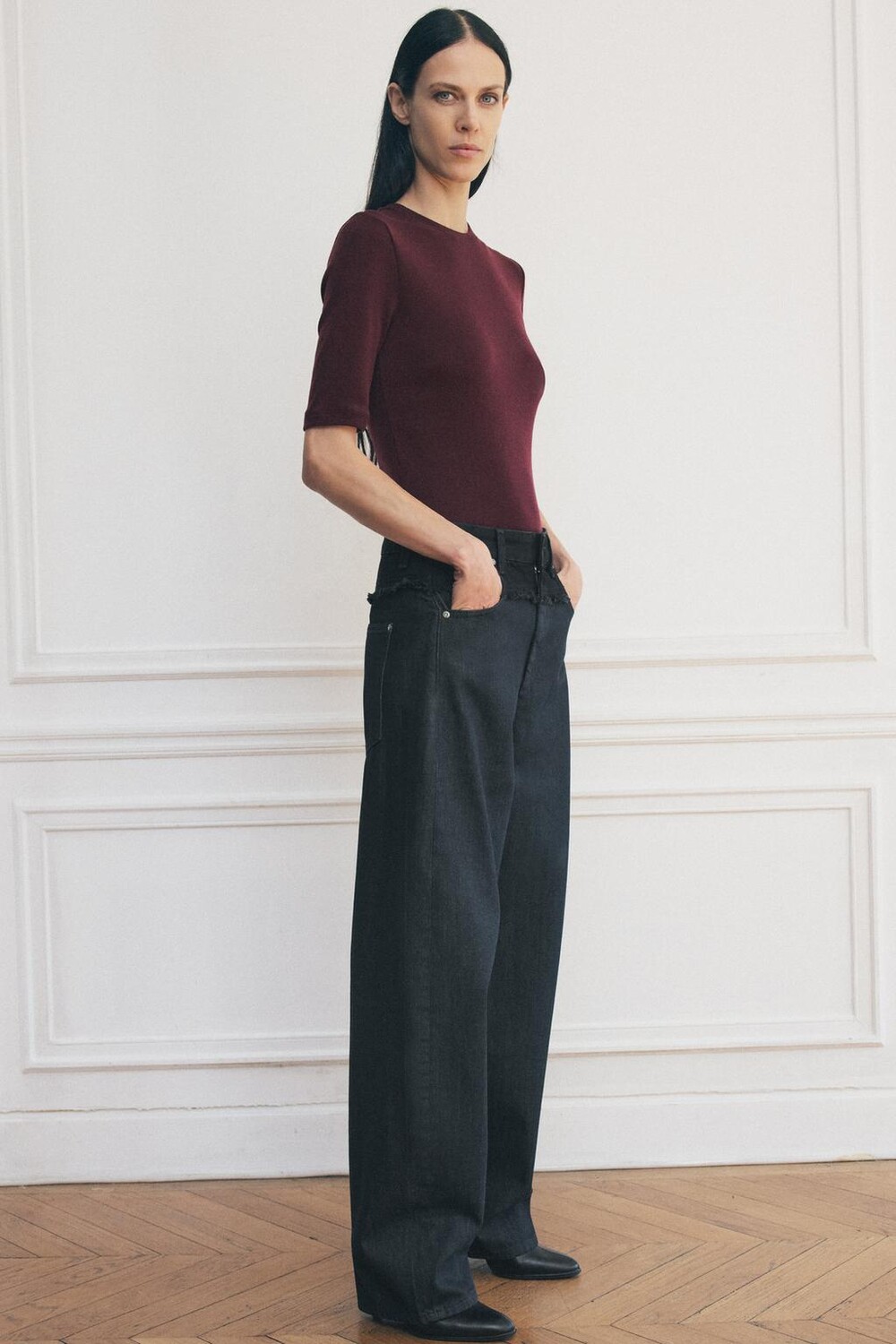 

Джинсы barrel со средней посадкой ZARA, синий