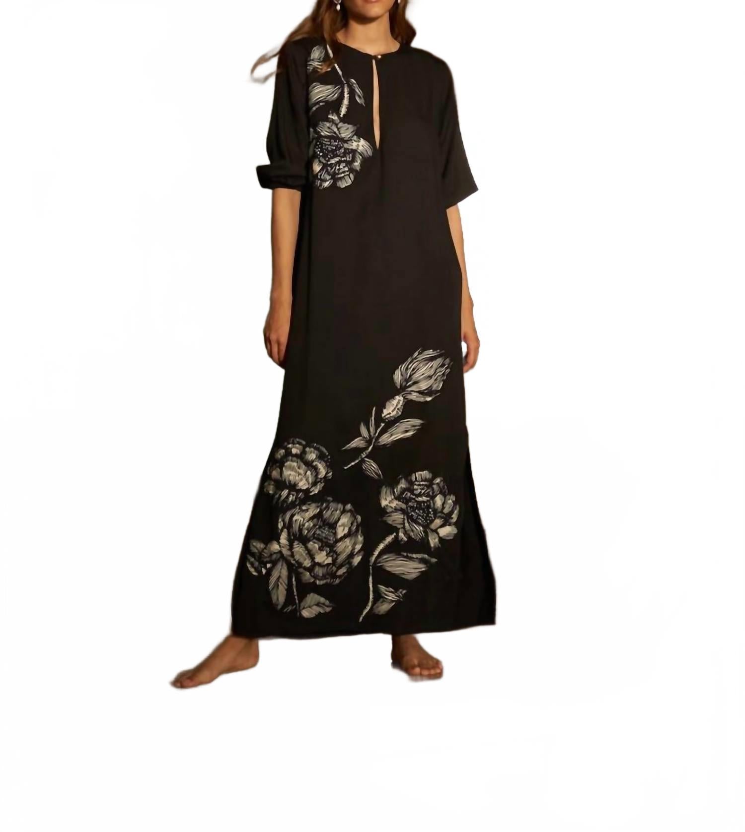 

Hera Kaftan Belen Floral Maxi Dress In Black CAROLINA K