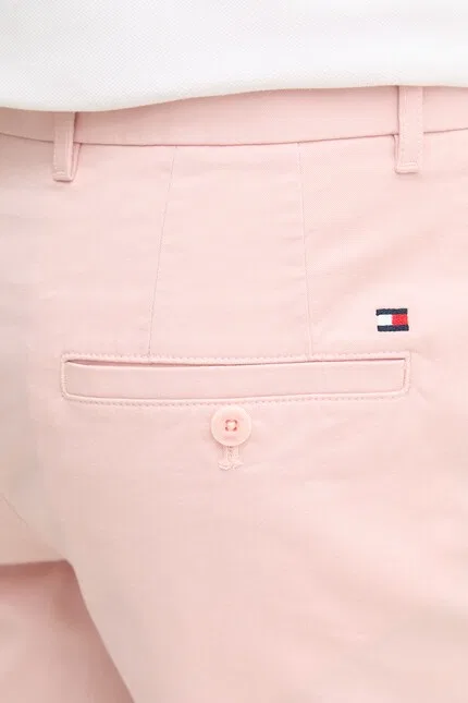 Шорты из хлопка с эластаном slim fit Tommy Hilfiger, розовый — фото 4