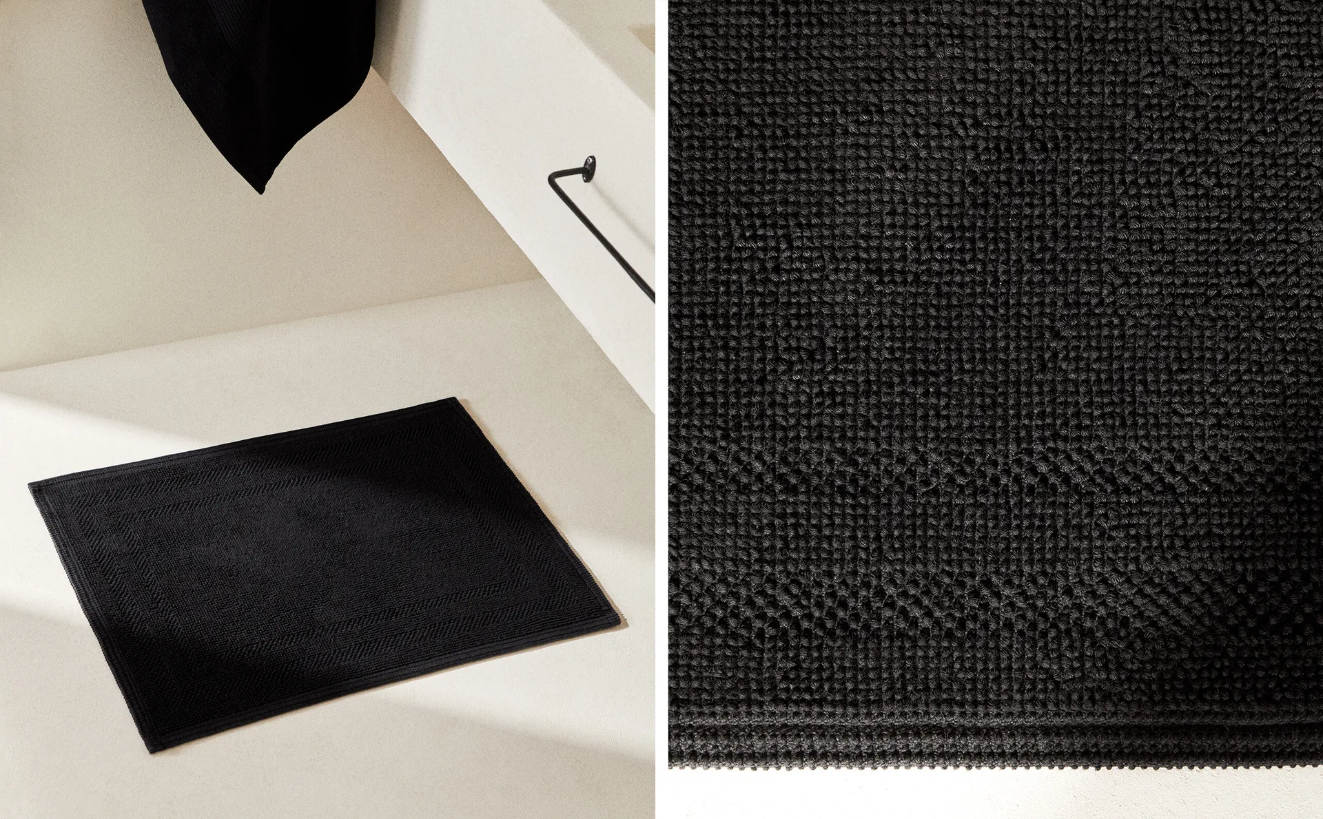 

Нескользящий простой коврик для ванной Zara Home, черный