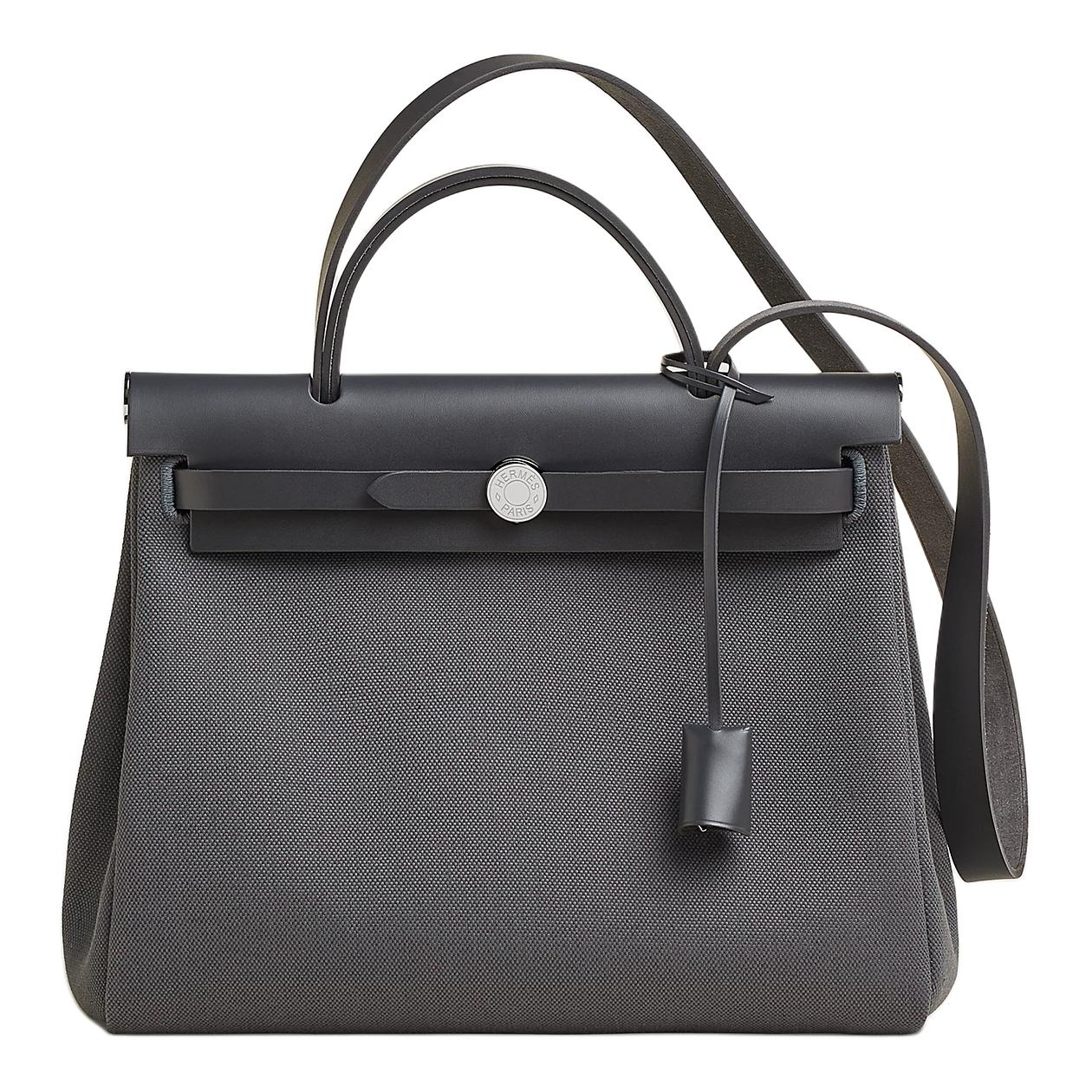 

HERMES Herbag Zip Military Canvas с кожаной отделкой Hunter Cow одноручная сумка через плечо для женщин Slate Gray