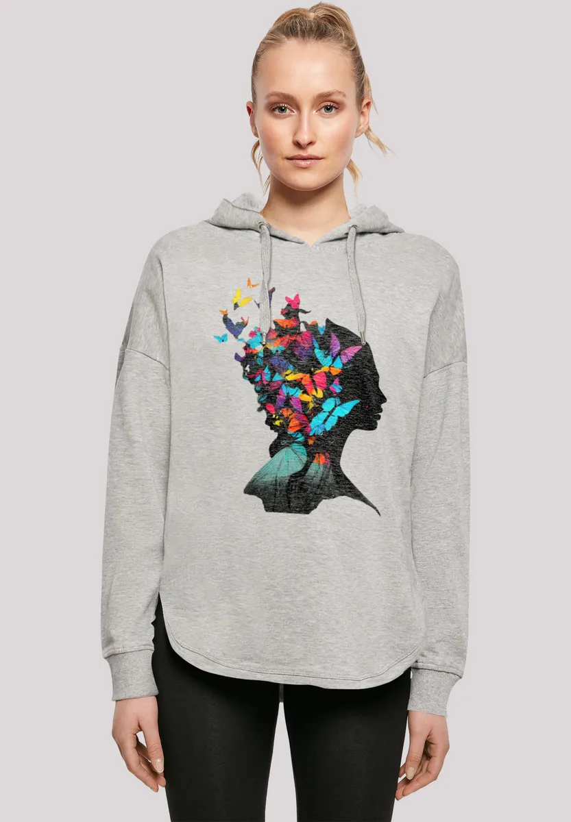 

Толстовка F4NT4STIC "Butterfly Silhouette OVERSIZE HOODIE", принт, серый