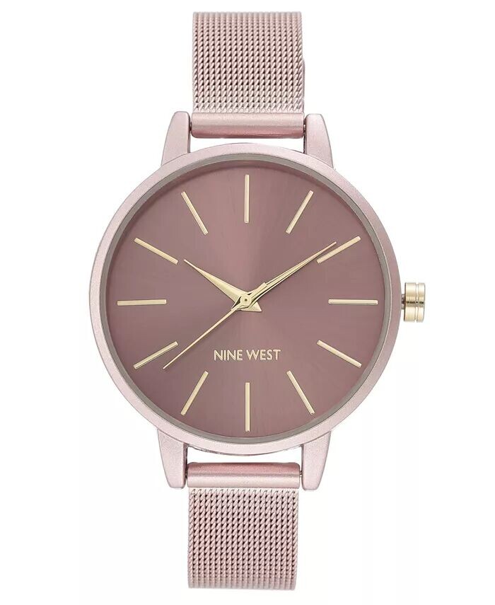 

Женские розовые часы-браслет с сеткой, 38 мм Nine West