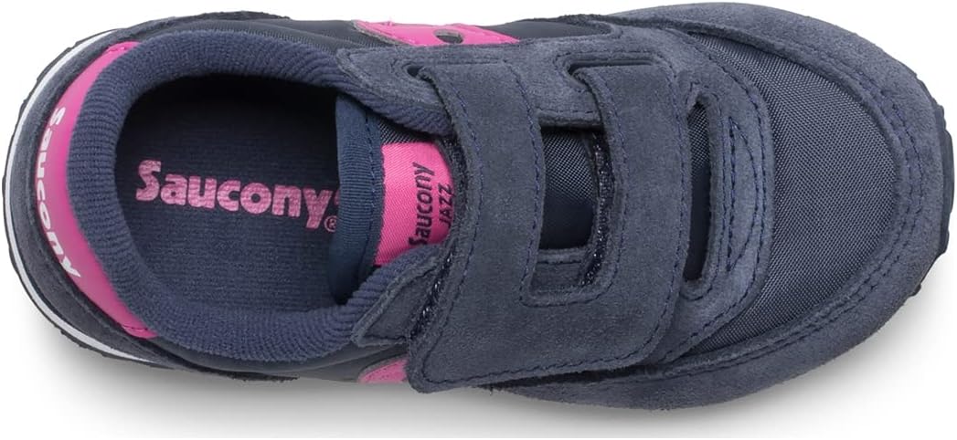 Кроссовки Saucony Unisex-Child Originals Jazz на липучке (для малышей/детей младшего возраста), синий/розовый/темно-синий — фото 4