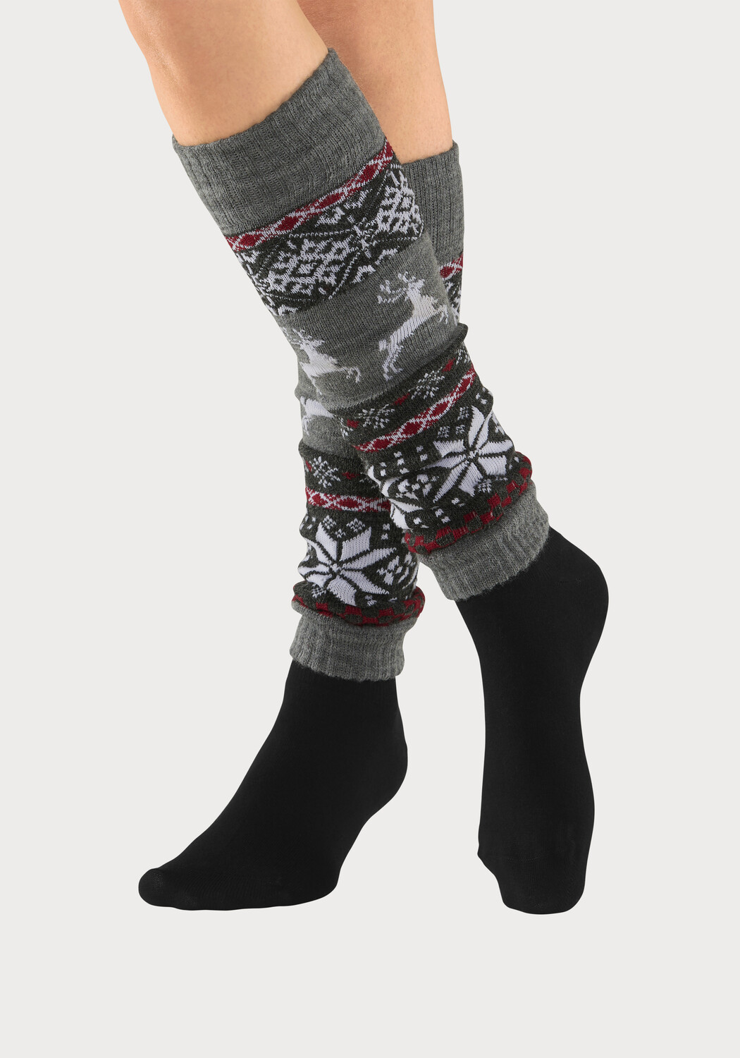 

Носки LAVANA basic Beinstulpen, цвет grau meliert gemustert