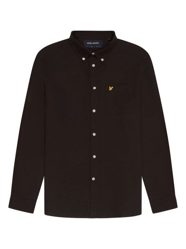 

Рубашка Lyle & Scott Langarmhemd, темно-коричневый