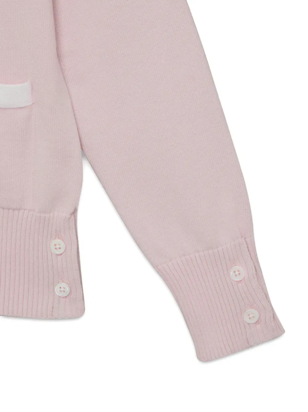 Кардиган в полоску с V-образным вырезом Thom Browne Kids, розовый — фото 3