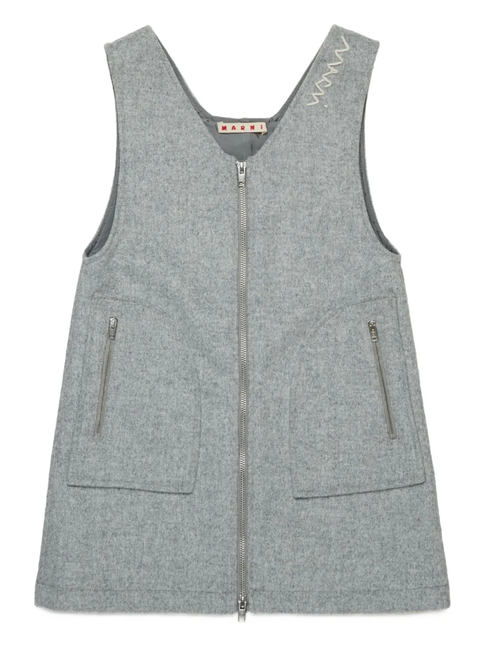 

Платье с вышитым логотипом Marni Kids, серый