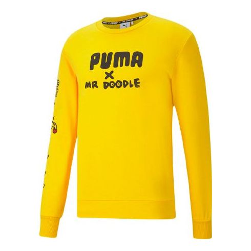 

Толстовка printing round neck sports knit pullover yellow Puma, желтый
