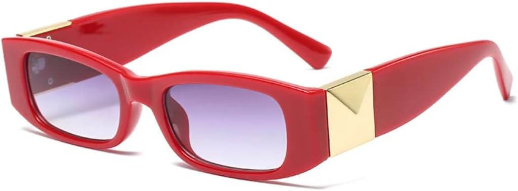 

Винтажные солнцезащитные очки в маленькой оправе для женщин и мужчин, модные, роскошные, дизайнерские, в стиле панк, солнцезащитные очки с защитой от УФ-излучения UV400 SZVVBKK, Red Gray