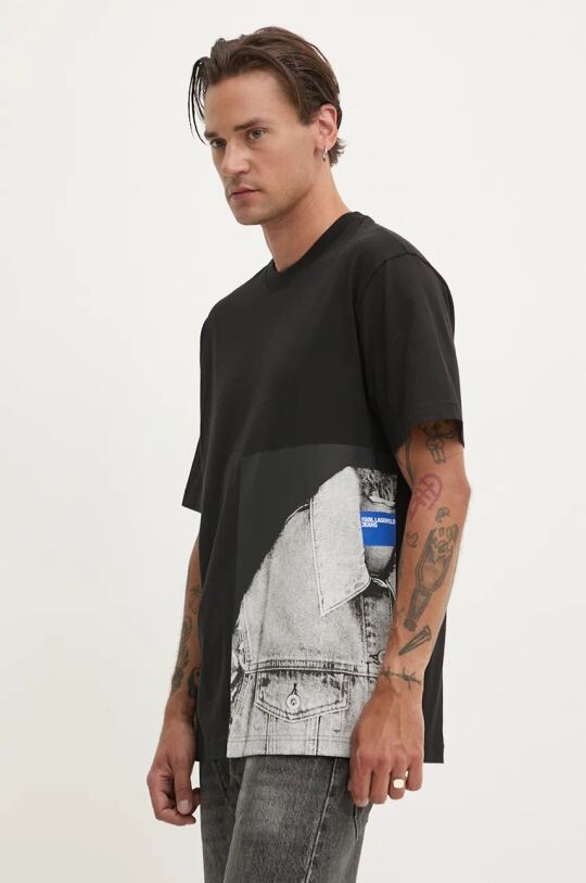 

Хлопковая футболка Karl Lagerfeld Jeans, черный