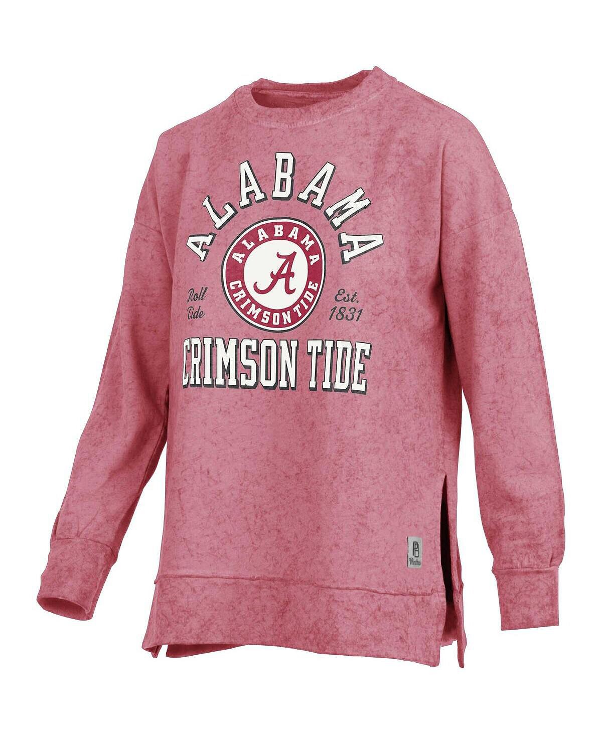 

Женский пуловер-свитшот Crimson Alabama Crimson Tide Sun Washed Bishop Pressbox