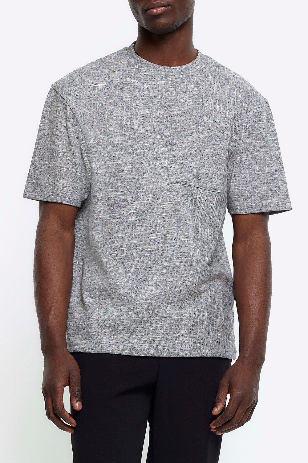 

Футболка Regular fit с узором "slub block" River Island, серый