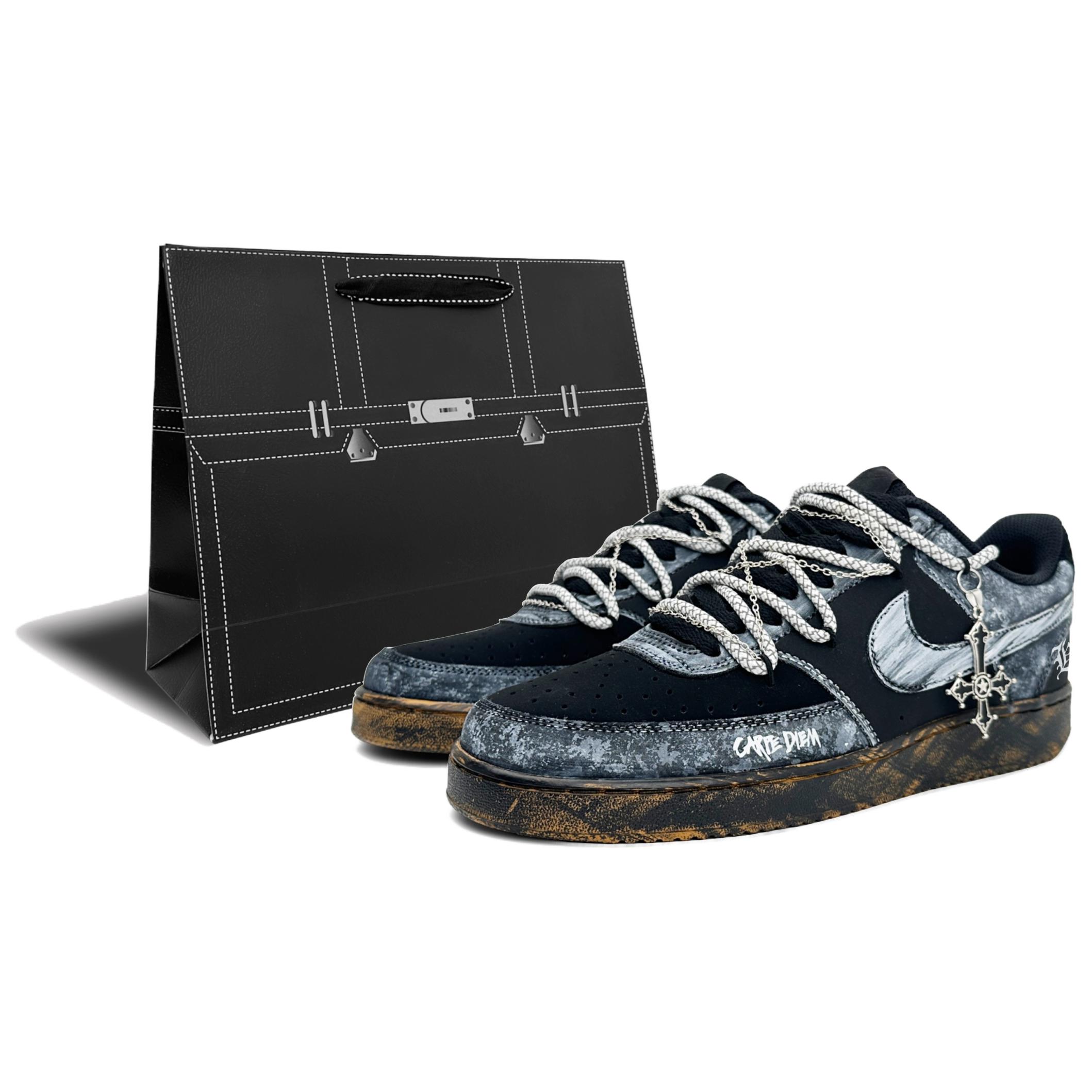 

Nike Court Vision 1 амортизирующие износостойкие низкие кроссовки для скейтбординга мужские black white