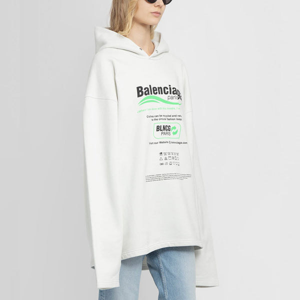 Толстовка dry cleaning boxy hoodie 'white' Balenciaga, белый — фото 4