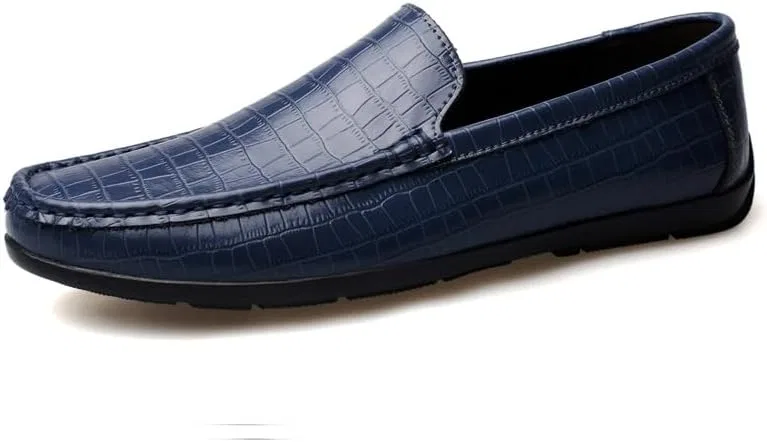 Мокасины мужские с принтом в клетку, Loafers, Blue SayfuR