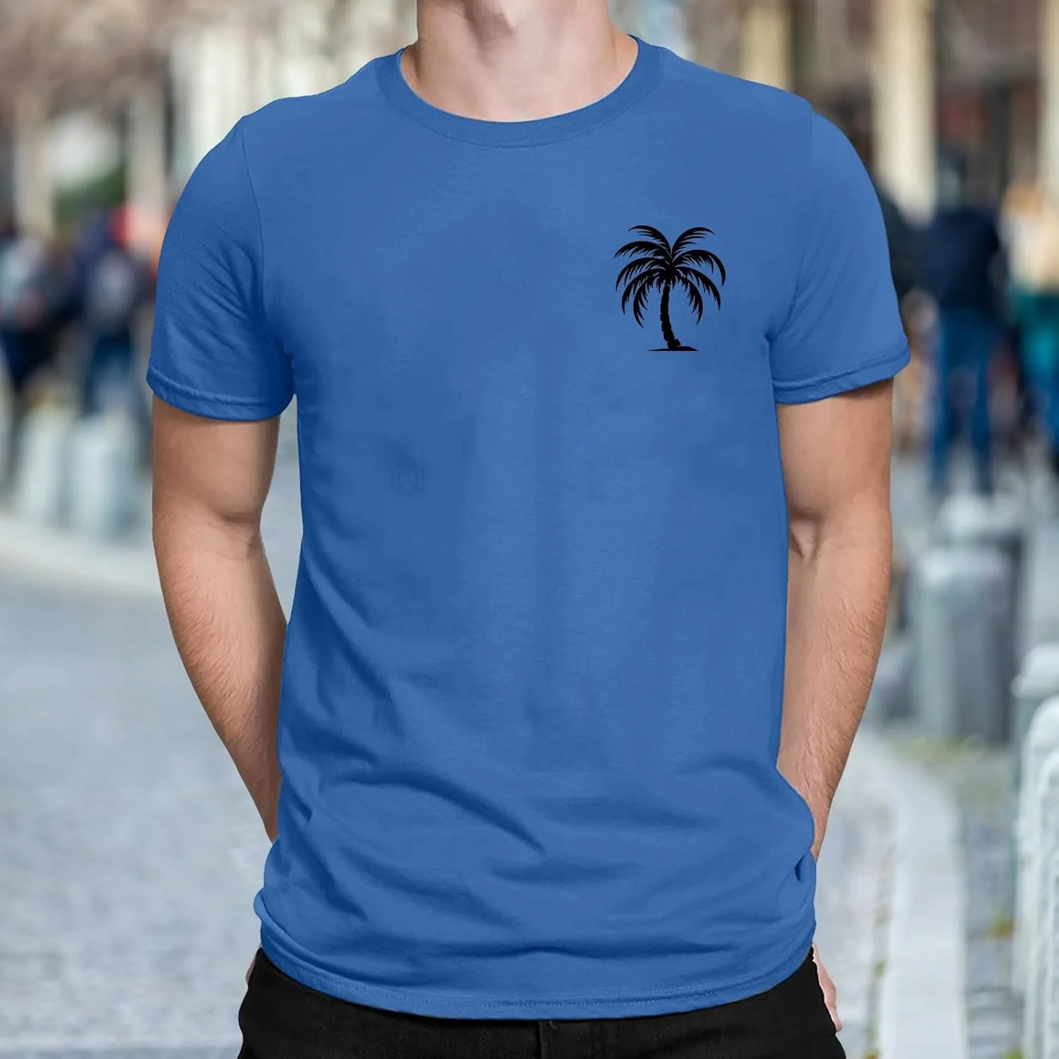 Мужская футболка Palm Tree с коротким рукавом, хлопок, летняя — фото 2