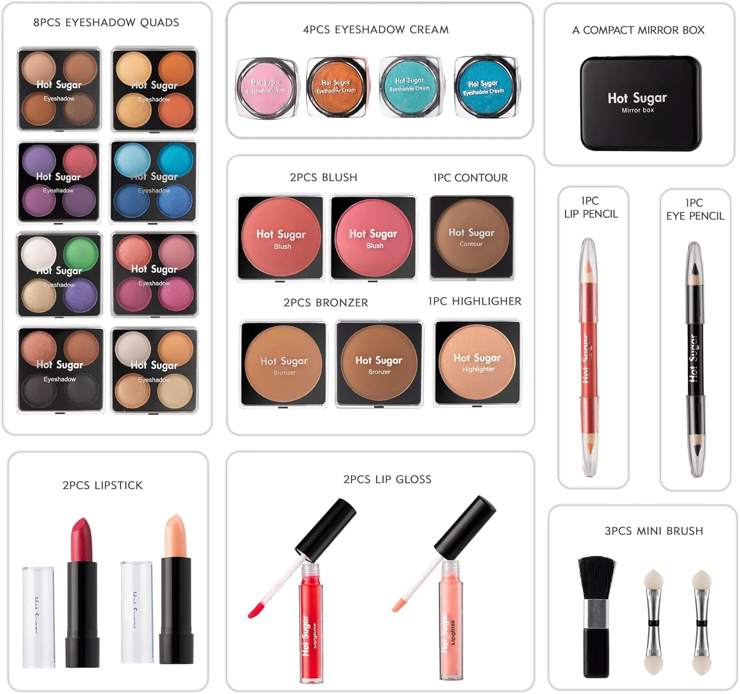 Набор косметики Hot Sugar Ultimate All-in-One Makeup Kit 52 оттенка Purple Love — фото 3