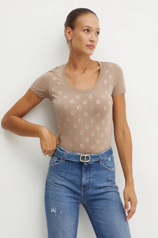 

УКРАШИВАЕМАЯ футболка Guess, бежевый