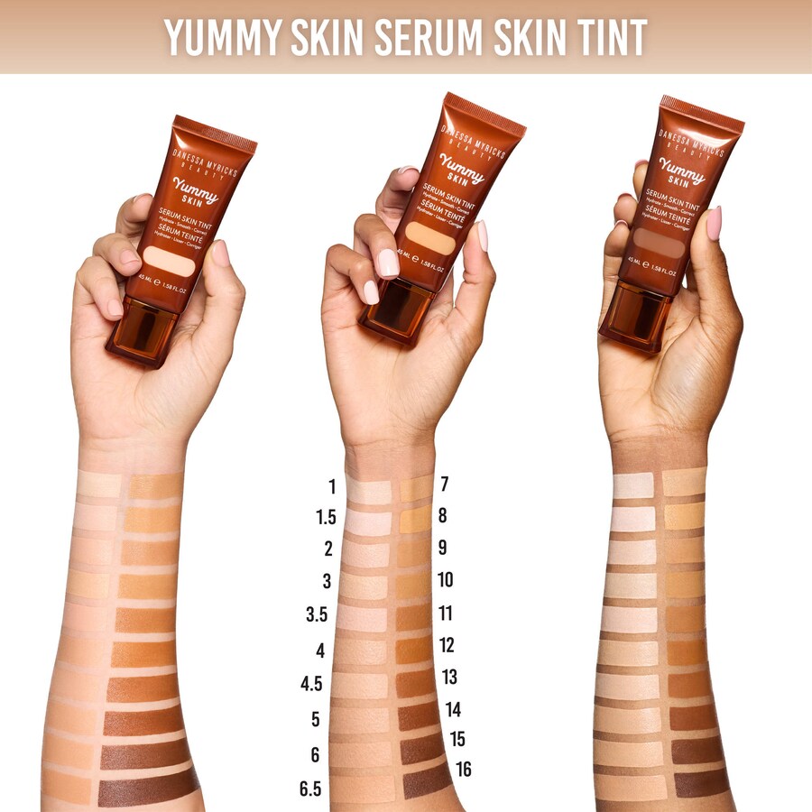 Успокаивающая сыворотка для кожи Yummy Skin Soothing Serum Skin Tint Foundation с пептидами и церамидами Danessa Myricks Beauty, 1.58 oz /45 mL, 4 — фото 2