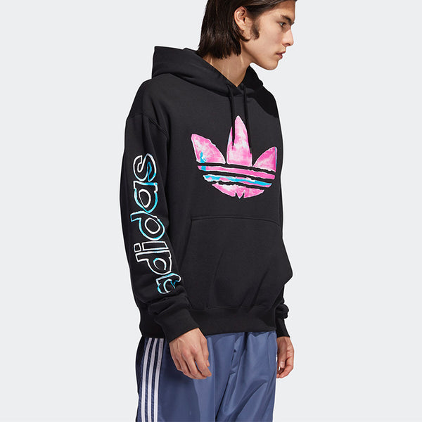 Толстовка men's originals watercolor printing black Adidas, черный — фото 4