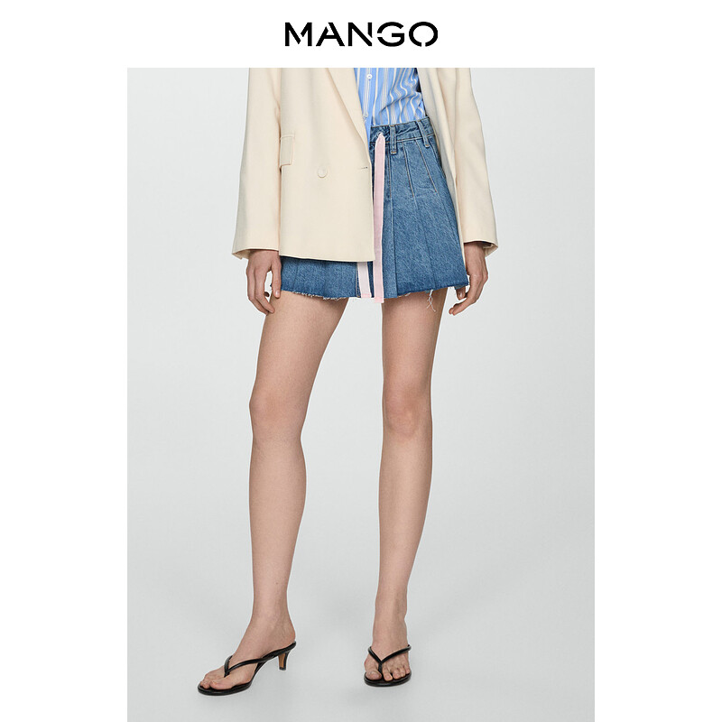 

Женская юбка Mango из стираного денима, синий