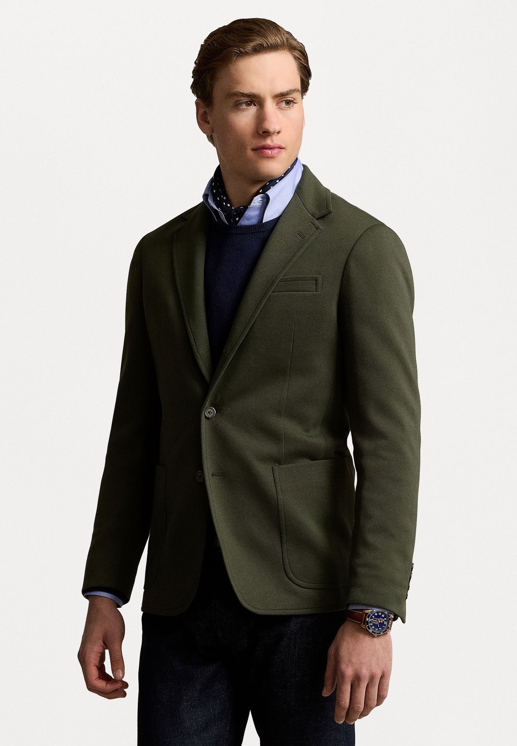 

Пиджак-блейзер POLO SOFT MODERN DOUBLE KNIT JACKET Polo Ralph Lauren, оливковый