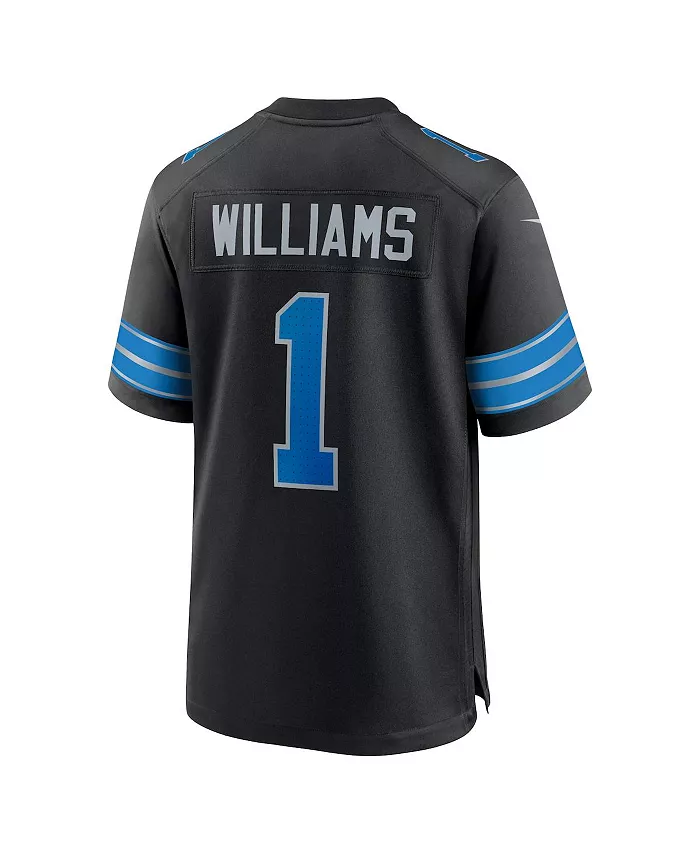 Мужская игровая футболка Jameson Williams Detroit Lions, черная, альтернативная вторая форма Nike — фото 3