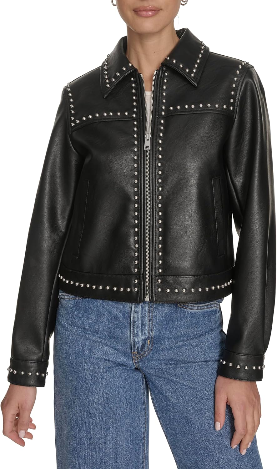 

Levi's Женская куртка из искусственной кожи с заклепками, Black