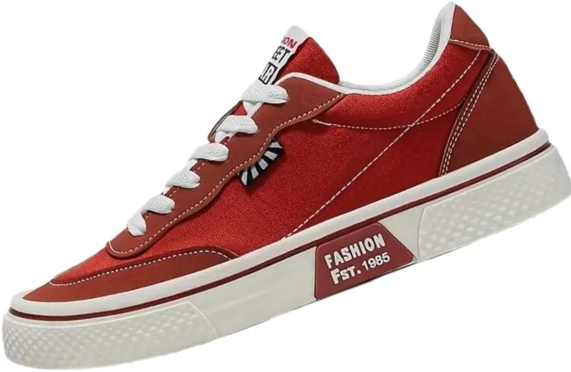 Кроссовки Men's Versatile Casual Sneakers, Low-Top Lace-Up Shoes with Rubber Sole, Comfortable for Casual Attire FmShi, красный
