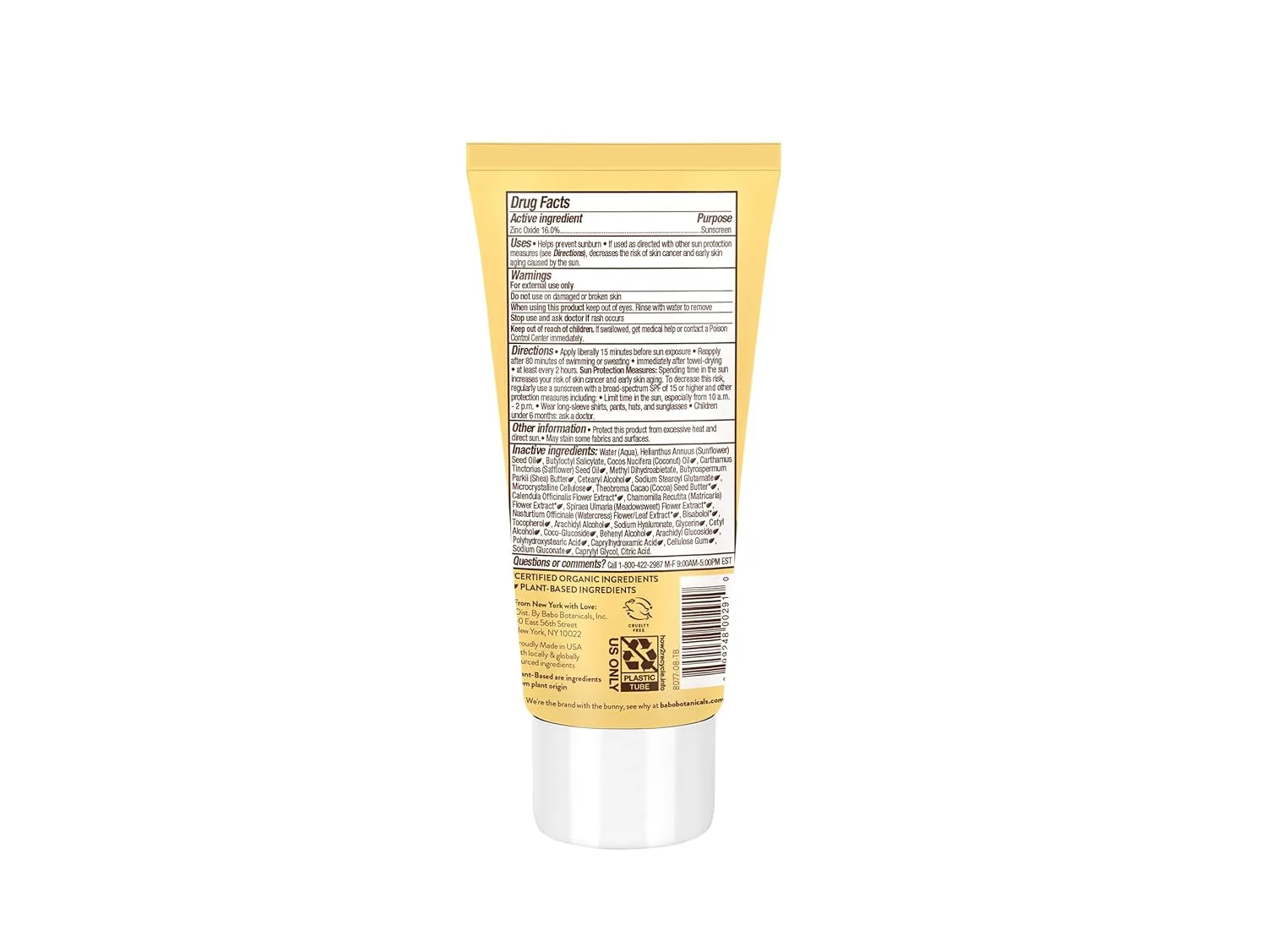 Babo Botanicals Sheer Zinc Mineral Sunscreen Lotion SPF30 - Natural Zinc Oxide - Shea Butter - для лица и тела - водостойкий - без отдушки - EWG Verified - Vegan - для всех возрастов - 90 мл — фото 3