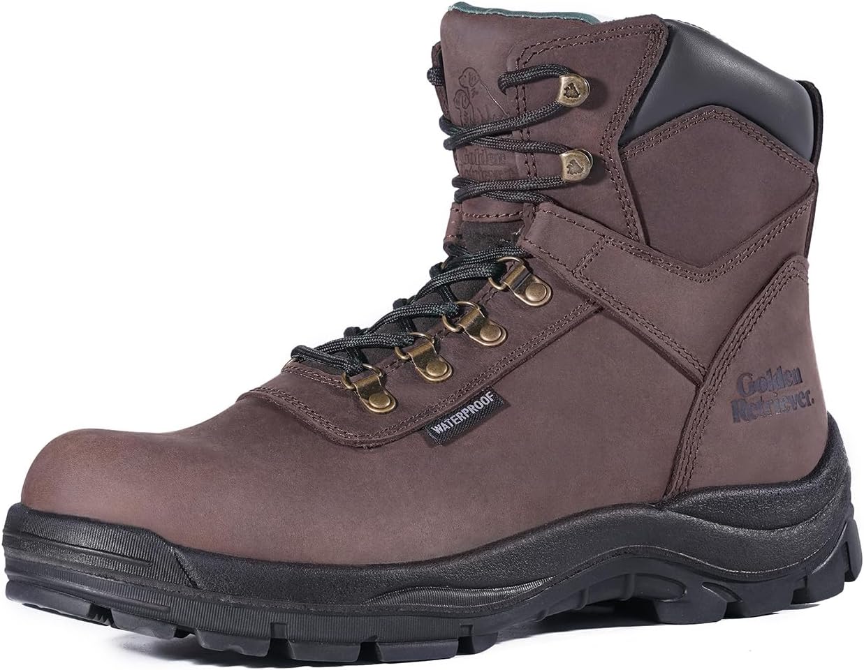 

Ботинки Golden Retriever с металлическим носком 8'' для мужчин, водонепроницаемые строительные ботинки, устойчивые к скольжению и маслу, с подкладкой Coolmax, комфортные, соответствуют стандарту ASTM F2413-18 EH G6655, красный