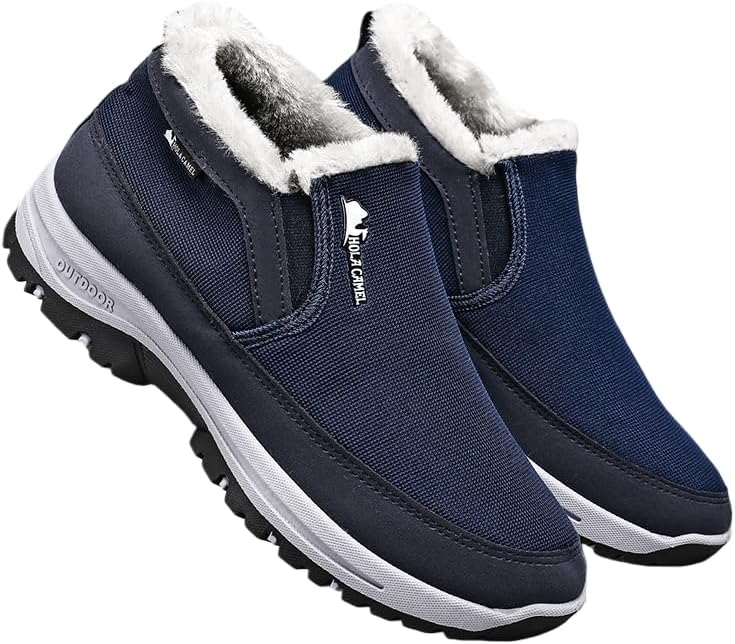 

Мужские лоферы с толстой подошвой и дополнительной утепляющей вставкой для тепла. Цельный дизайн с резиновой подошвой. Удобные и легкие. Подходят для повседневной носки и прогулок Spkfhd, синий