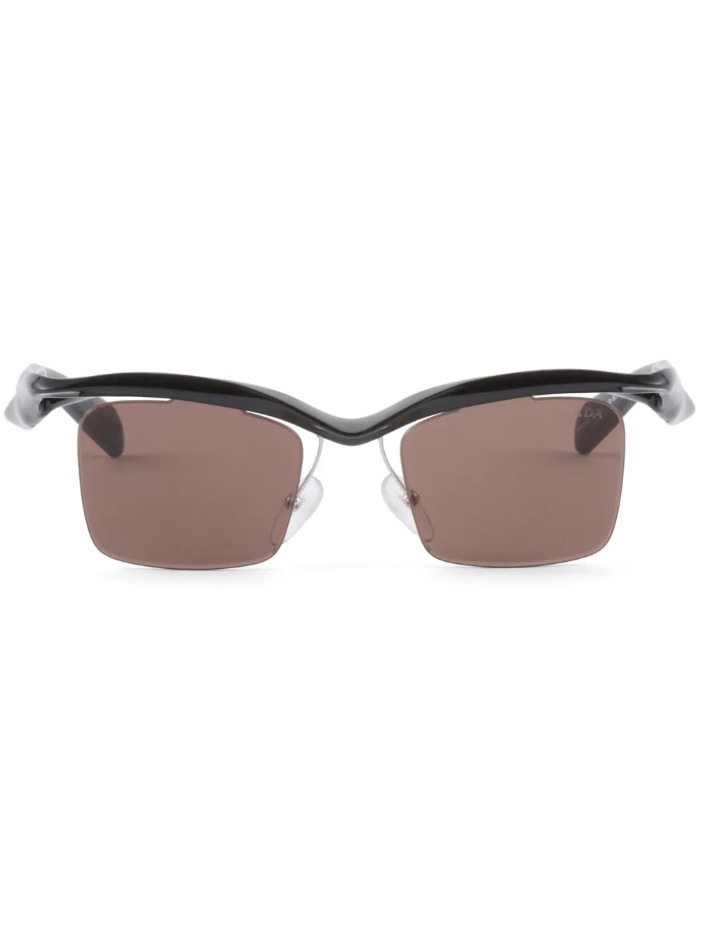 

Солнцезащитные очки Runway в геометричной оправе Prada Eyewear, коричневый