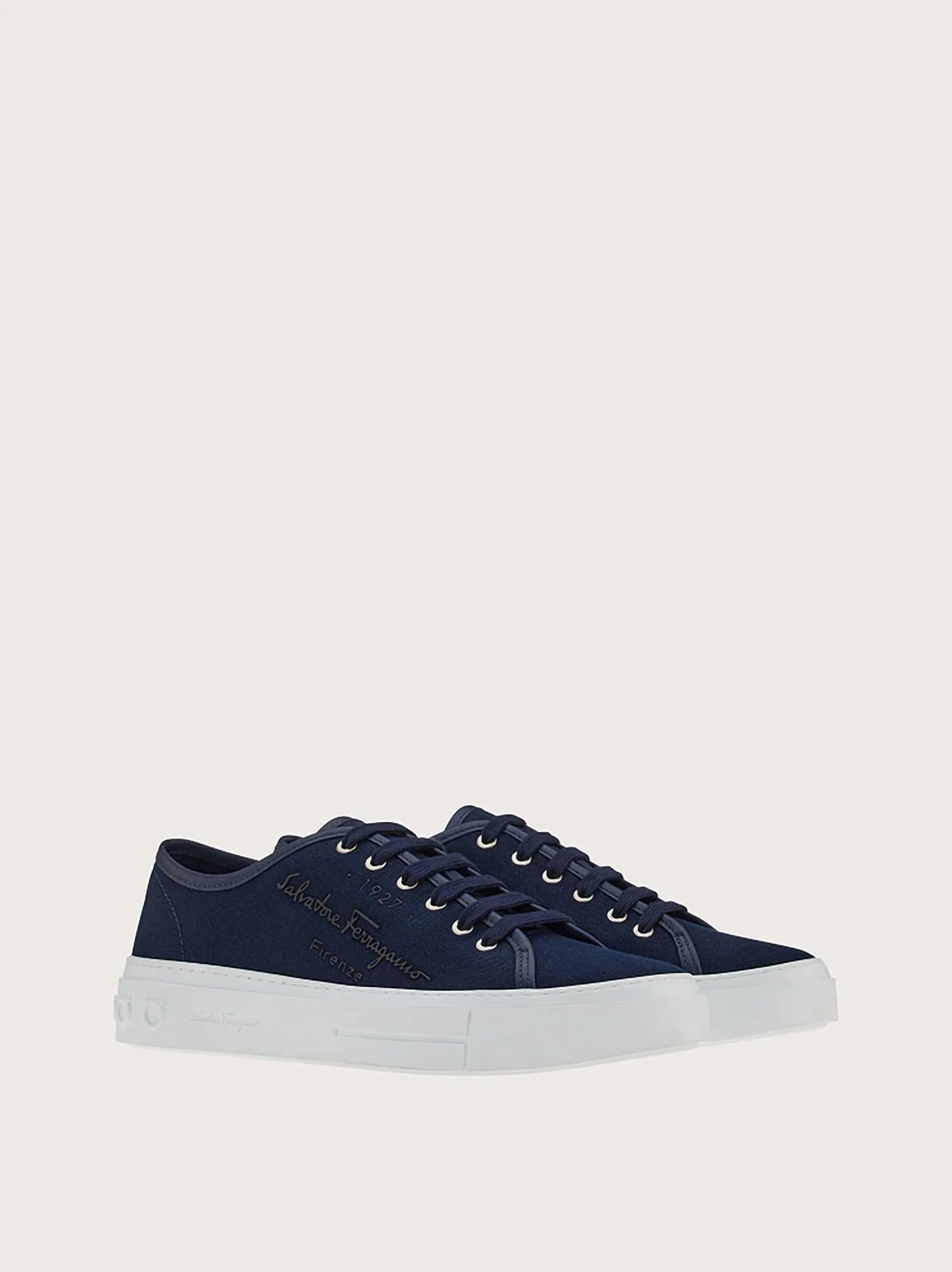 Мужские низкие кроссовки цвета морской волны Salvatore Ferragamo, Blue Marine — фото 2
