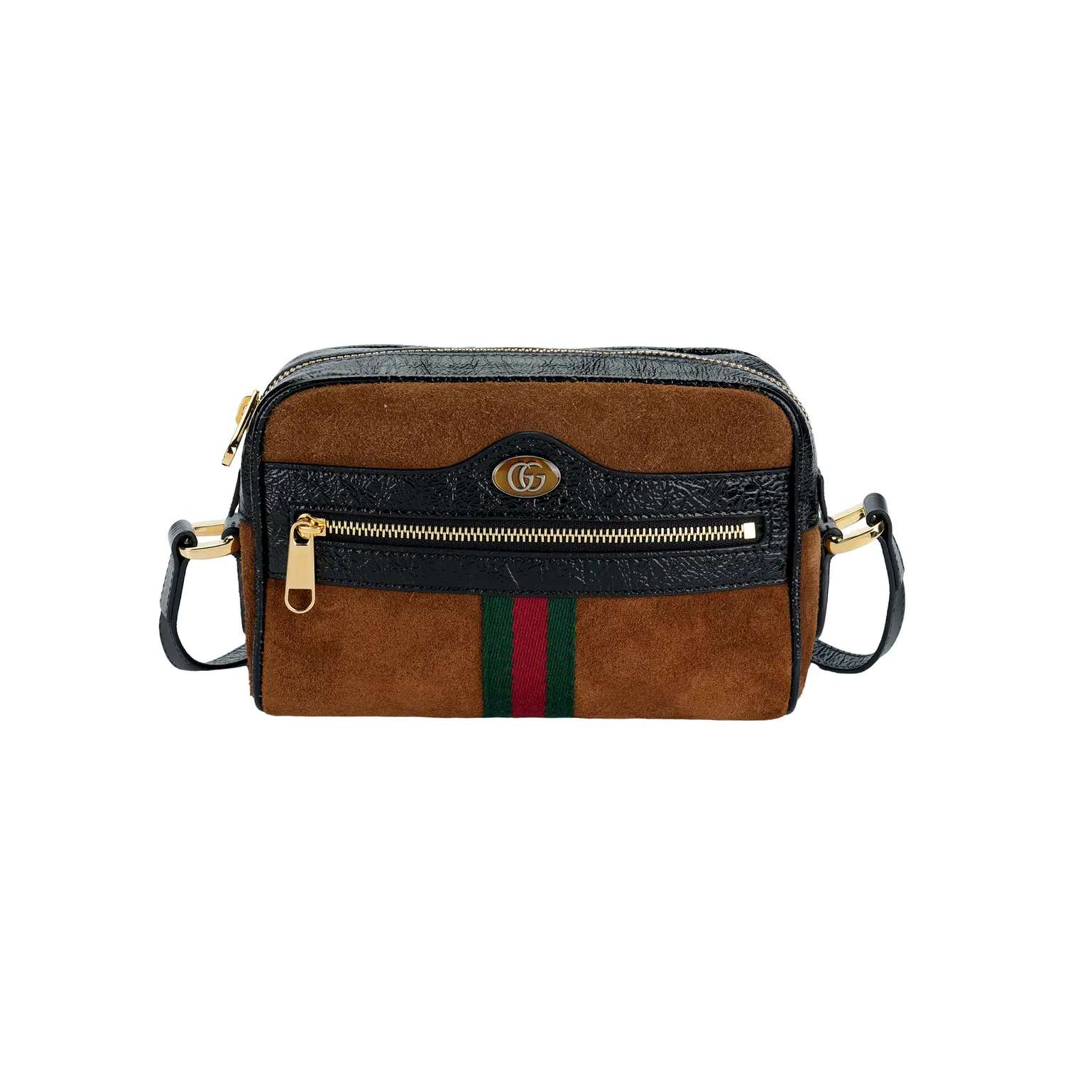 

GUCCI Лакированная кожаная сумка-фотоаппарат с замшевой отделкой Мини женская наплечная сумка через плечо