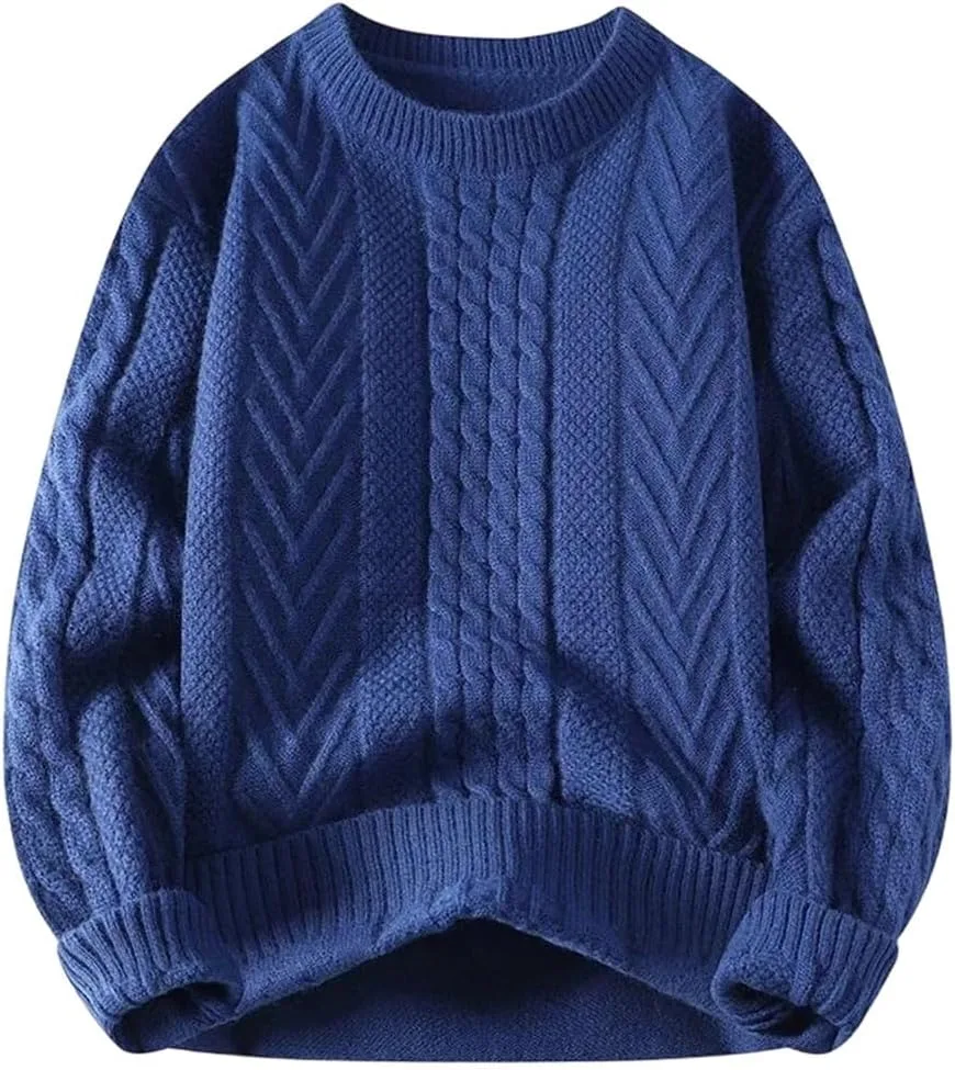 

Мужской свитер на осень-зиму из утепленного флиса, свободный и теплый