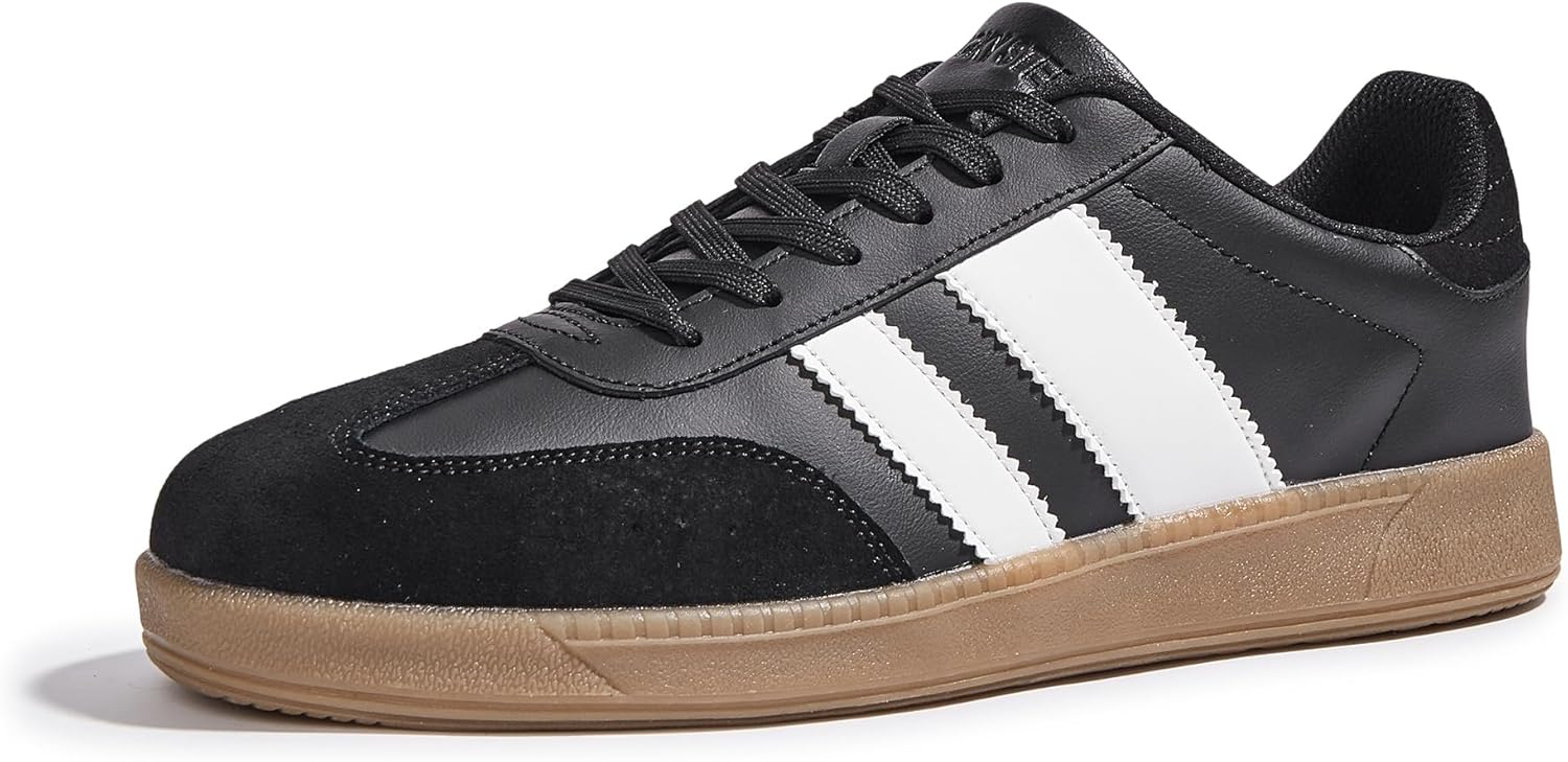 

Мужские модные кроссовки LUCKY STEP, повседневная обувь, ретро, замша, натуральная кожа, для скейтборда, тенниса и ходьбы, белый/черный