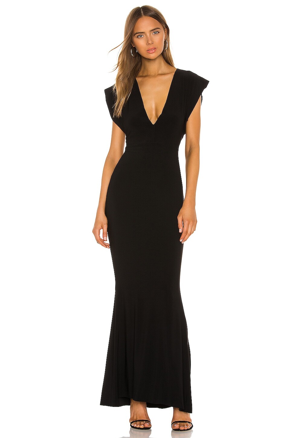 

Платье Norma Kamali X REVOLVE V Neck Rectangle Gown, черный
