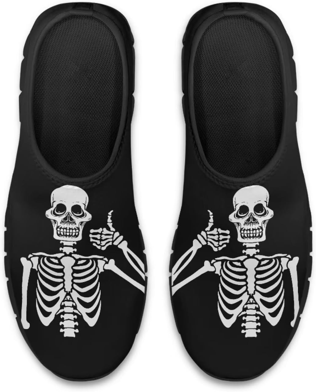 

Мужские повседневные слипоны Низкие кроссовки с черепом Скейтбордические кроссовки Нескользящие Удобные для прогулок и бега на открытом воздухе Qoiuvncy, Skeleton Thumbs Up