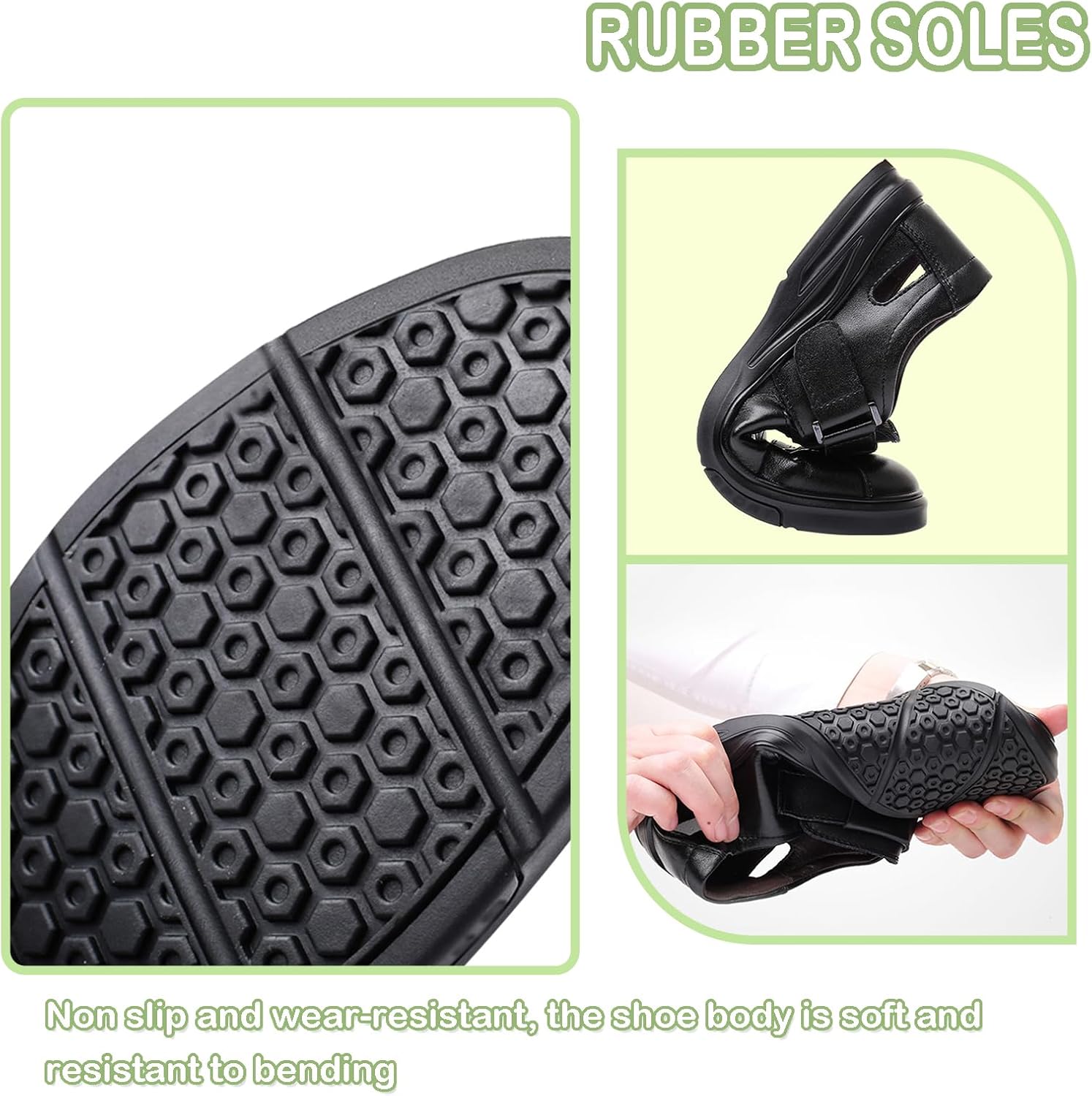 Мужские спортивные сандалии из кожи, регулируемые, легкие, дышащие, удобные для ходьбы, повседневные, для воды, пляжа, походов и кемпинга Generic, черный — фото 4
